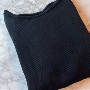 Merona Black Textured Side Zipper Long Sleeve Top